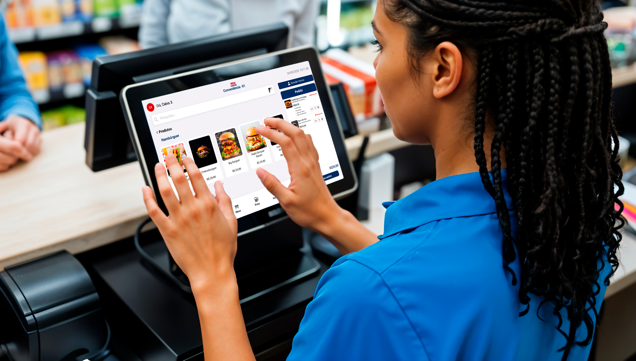 Atendimento e display de vendas